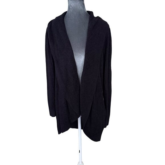 Max & Mia Black Knit Open Front Cardigan Sweater Womens Size M Nylon & Rayon Ble - Picture 1 of 4